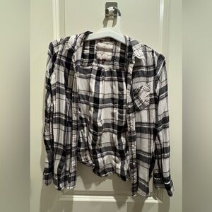 Stylish Black and White Plaid Shirt